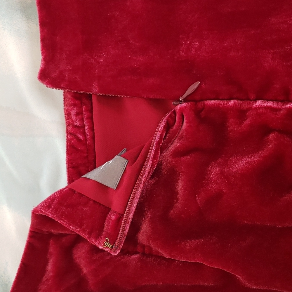 Anthropologie Monte Raspberry Velvet Mini Skirt - Picture 5 of 16